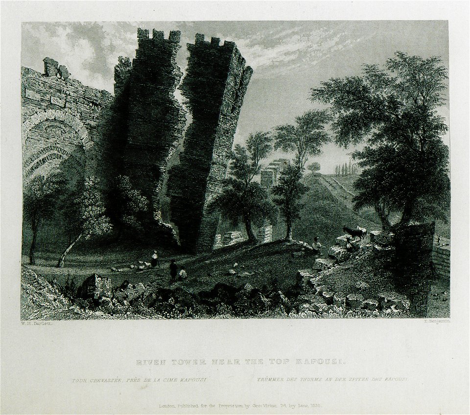 Riven tower near the Top Kapousi - Pardoe Julia - 1838