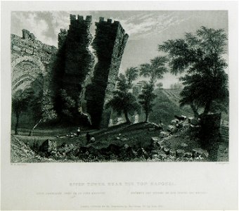 Riven tower near the Top Kapousi - Pardoe Julia - 1838