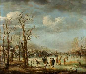 Riviergezicht bij winter Rijksmuseum SK-A-3256