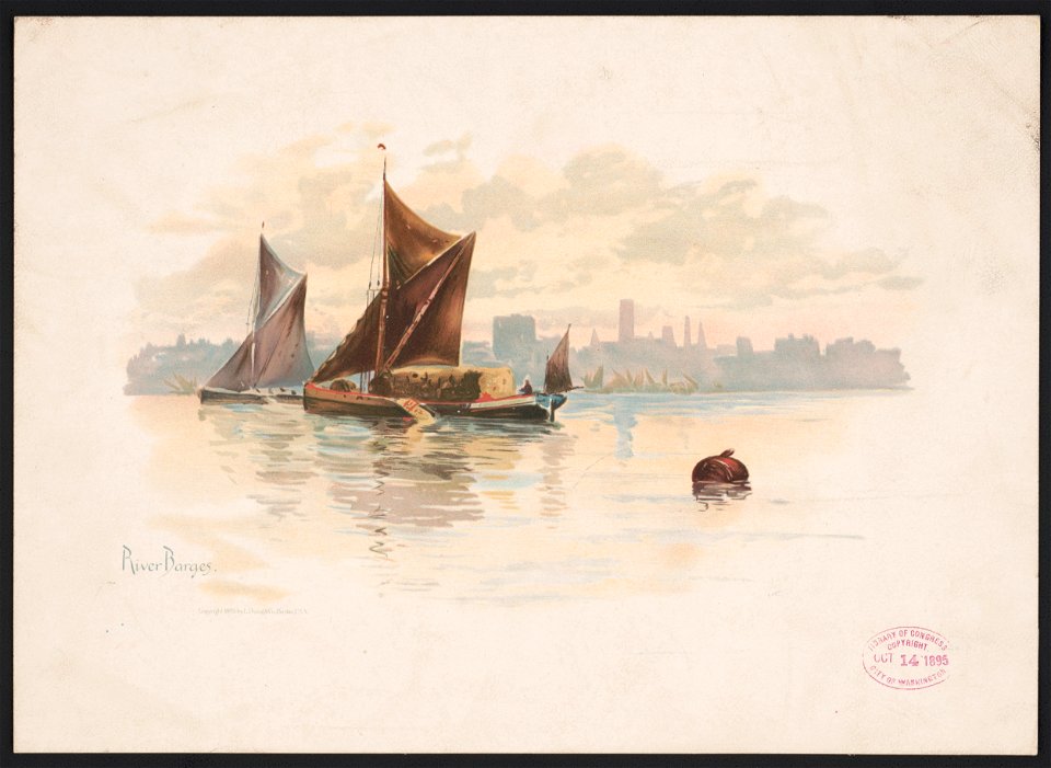 River barges - by Louis K. Harlow. LCCN2016652382