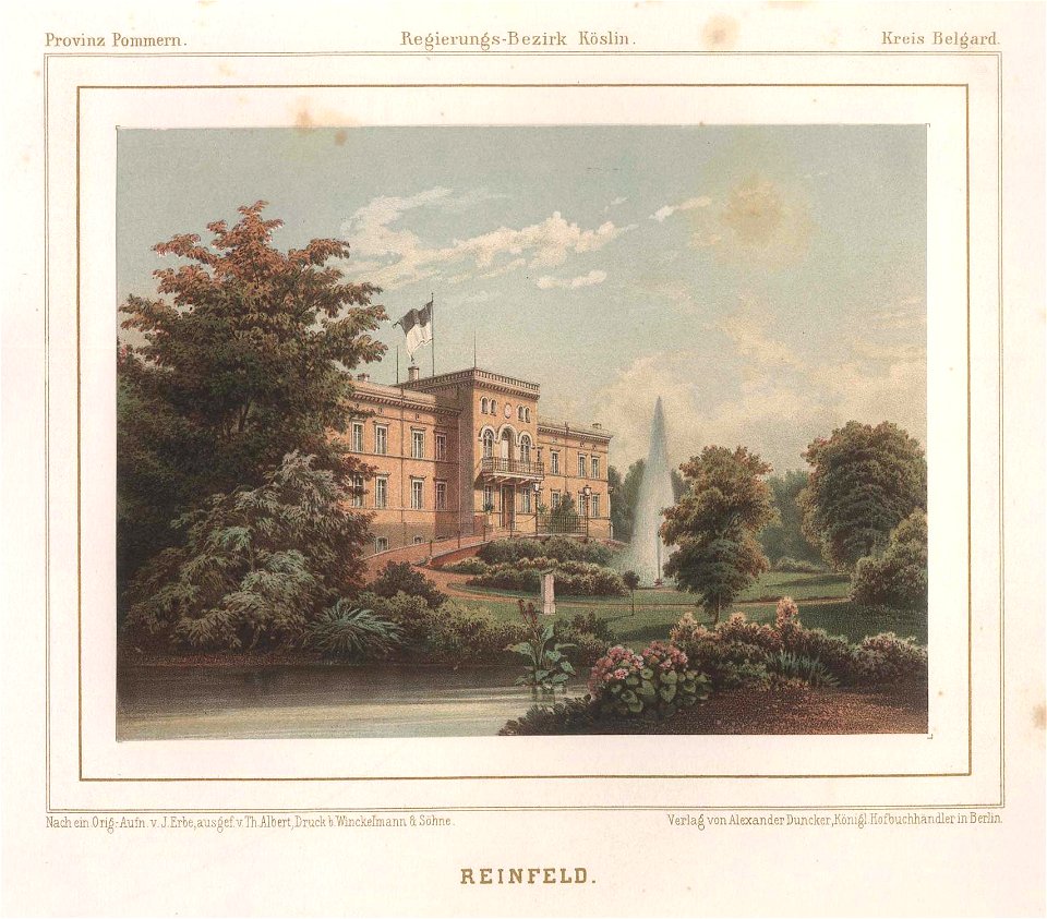 Rittergut Reinfeld, Kreis Belgard, c. 1870