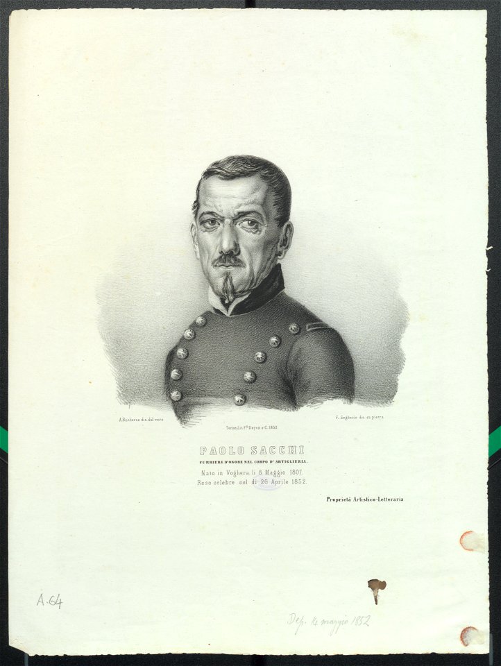 Ritratto di Paolo Sacchi, 1852 - Accademia delle Scienze di Torino - Ritratti 0068