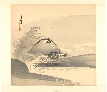 Rivierlandschap waarin huis met waterrad-Rijksmuseum RP-P-1977-399