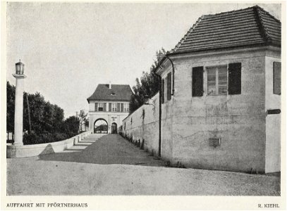 Rixdorfer Krankenhaus - Auffahrt mit Pförtnerhaus, 1911