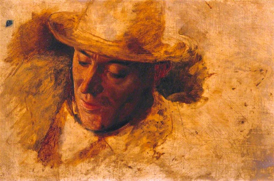 Robert Braithwaite Martineau (1826-1869) - Study of a Man's Head for 'Picciola' - N05979 - National Gallery