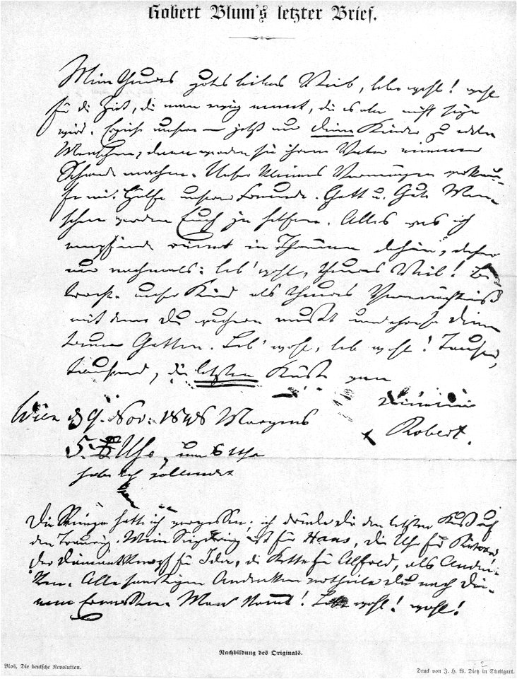 Robert Blum Letzter Brief