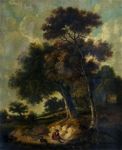 Robert Ladbrooke (1770-1842) - Man and Dog on a Path in a Wooded Landscape - 1401339 - National Trust