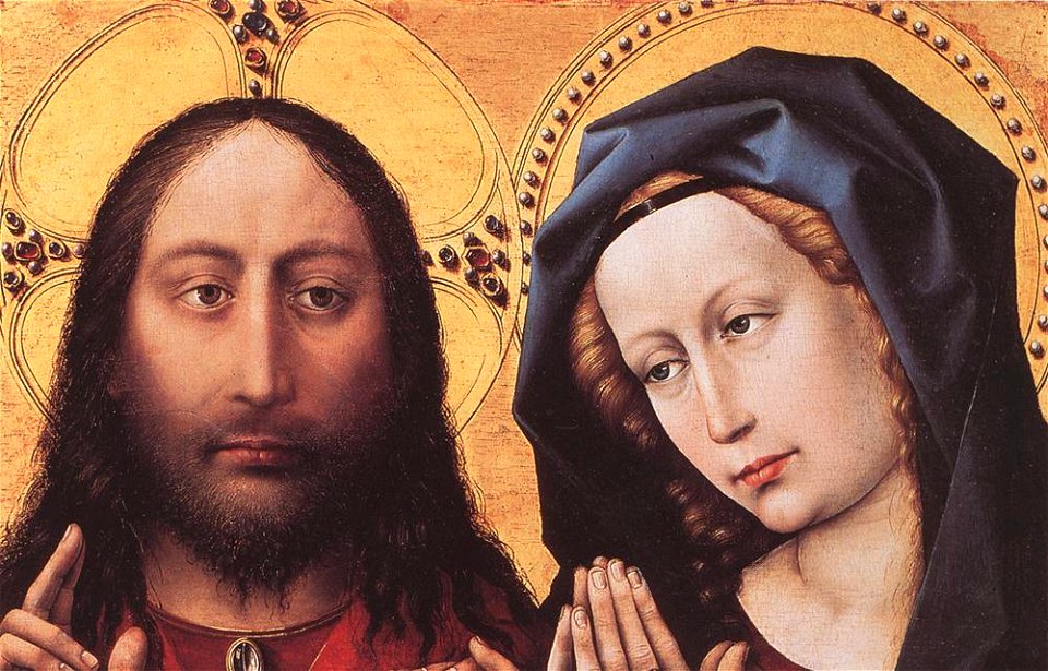 Robert Campin - Blessing Christ and Praying Virgin - WGA14390