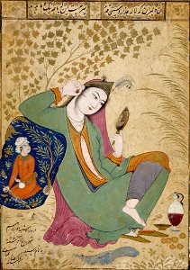 Riza-i 'Abbasi - Lady with a Mirror - 44.274 - Detroit Institute of Arts