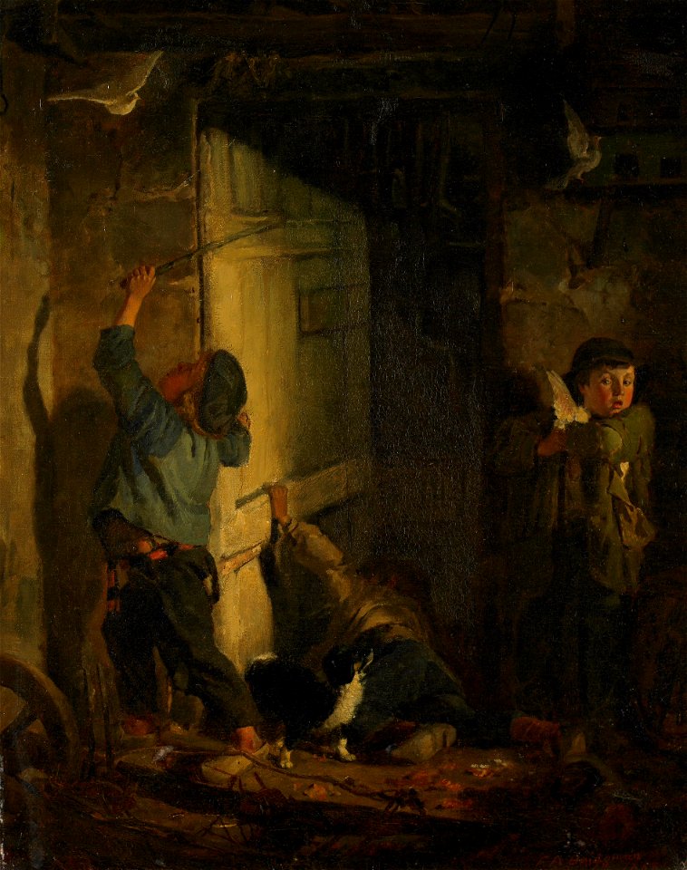 Robbing the Pigeon Roost - Frederick Arthur Bridgman