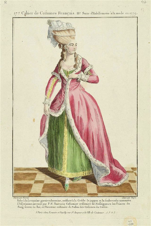 Robe à la Levantine garnie en hermine