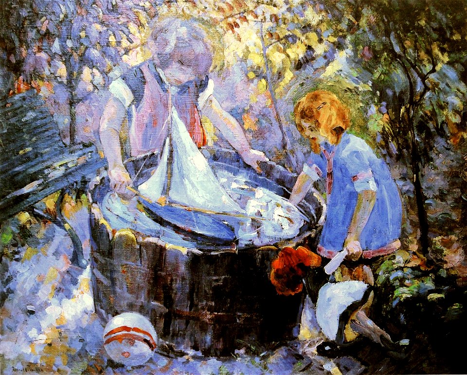 Robert Antoine Pinchon, Le Baquet, oil on canvas, 81 x 100 cm.