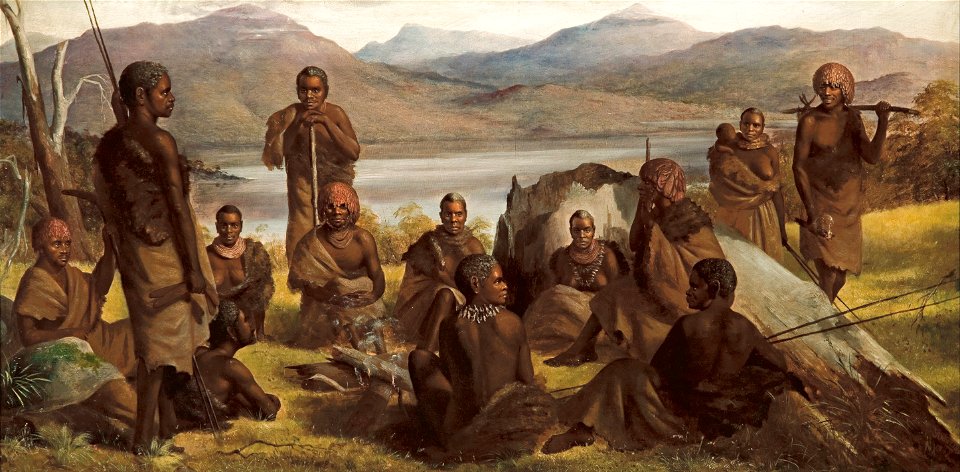 Robert Dowling - Group of natives of Tasmania - Google Art Project