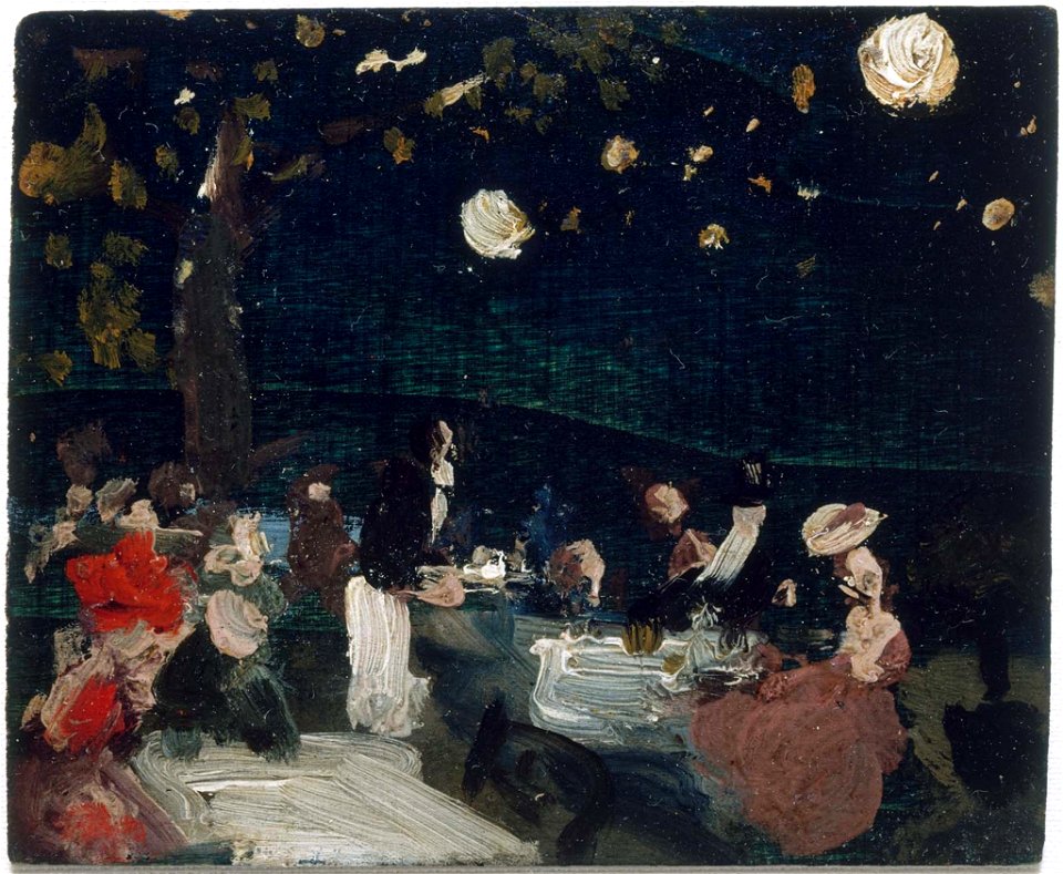 Robert Earle Henri - Café by Night with Japanese Lanterns - 2002.419 - Museum of Fine Arts