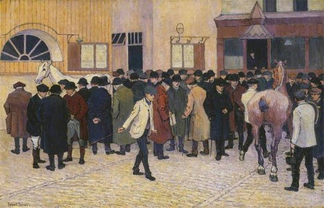 Robert Polhill Bevan (1865-1925) - Horse Sale at the Barbican - N04750 - National Gallery. Free illustration for personal and commercial use.