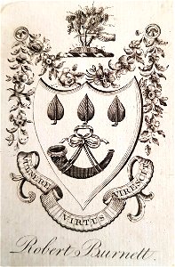 Robert Burnett armorial bookplate