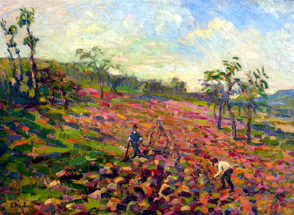 Robert Antoine Pinchon, 1903, Working in the field (Arbeit auf dem Felde), oil on canvas, 49 x 61 cm