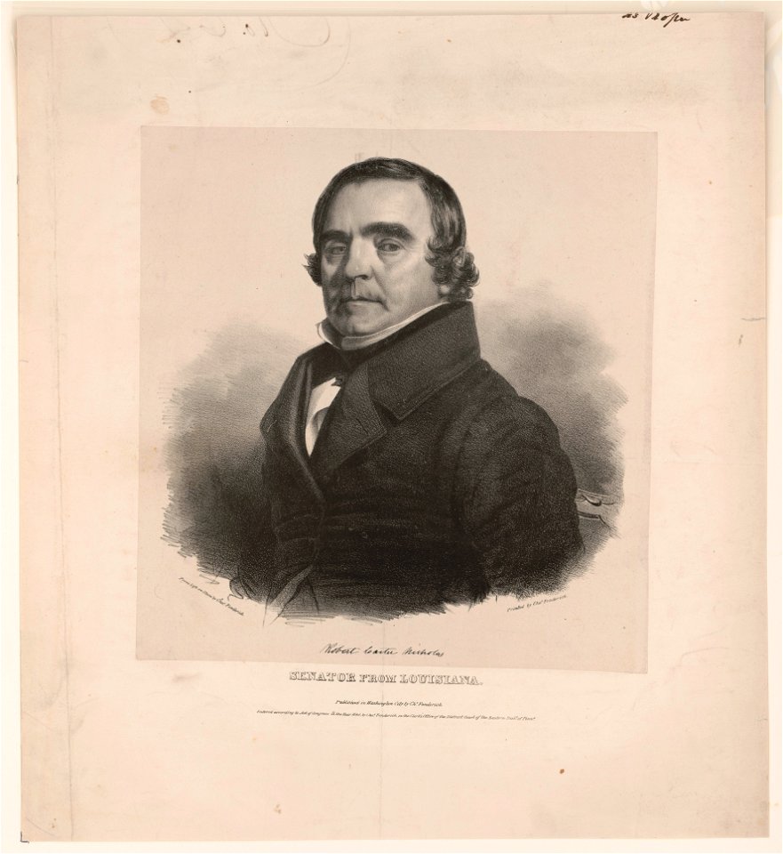 Robert Carter Nicholas, senator from Louisiana - from life on stone by Chas. Fenderich. LCCN2017657772