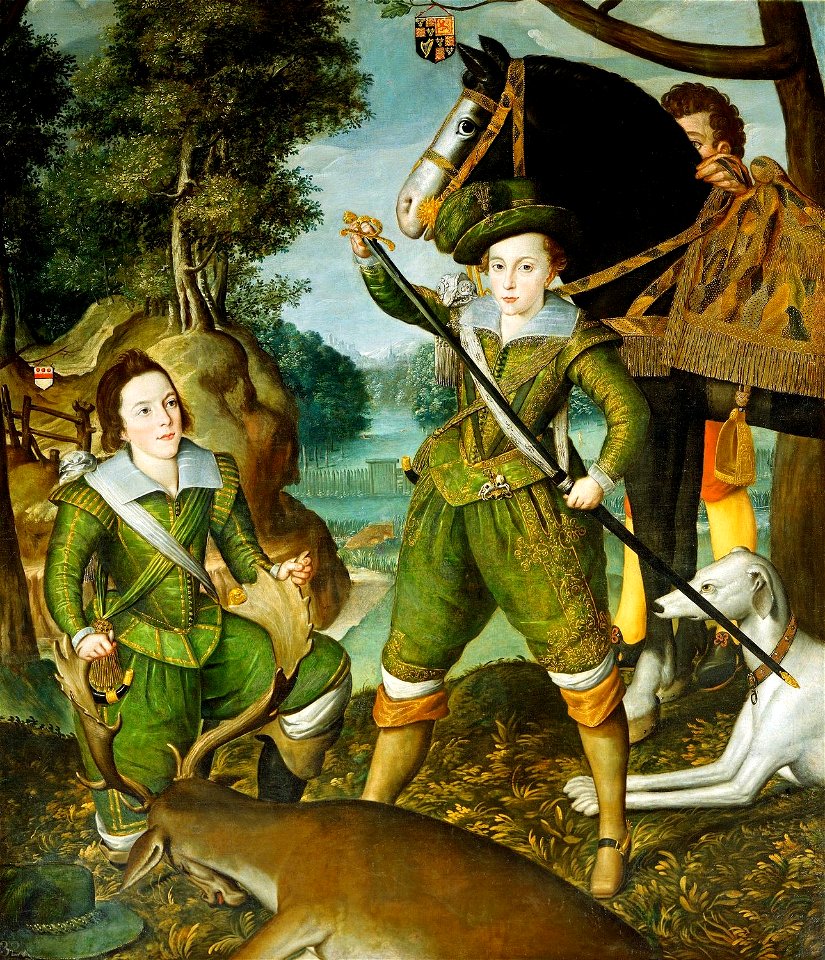 Robert Peake (active 1580-1635) - Henry, Prince of Wales with Robert Devereux, 3rd Earl of Essex in the Hunting Field - RCIN 404440 - Royal Collection