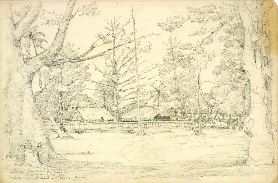 Robert James Elliot, Queen Pomaree's residence at Oparrea, Tahiti, 1822