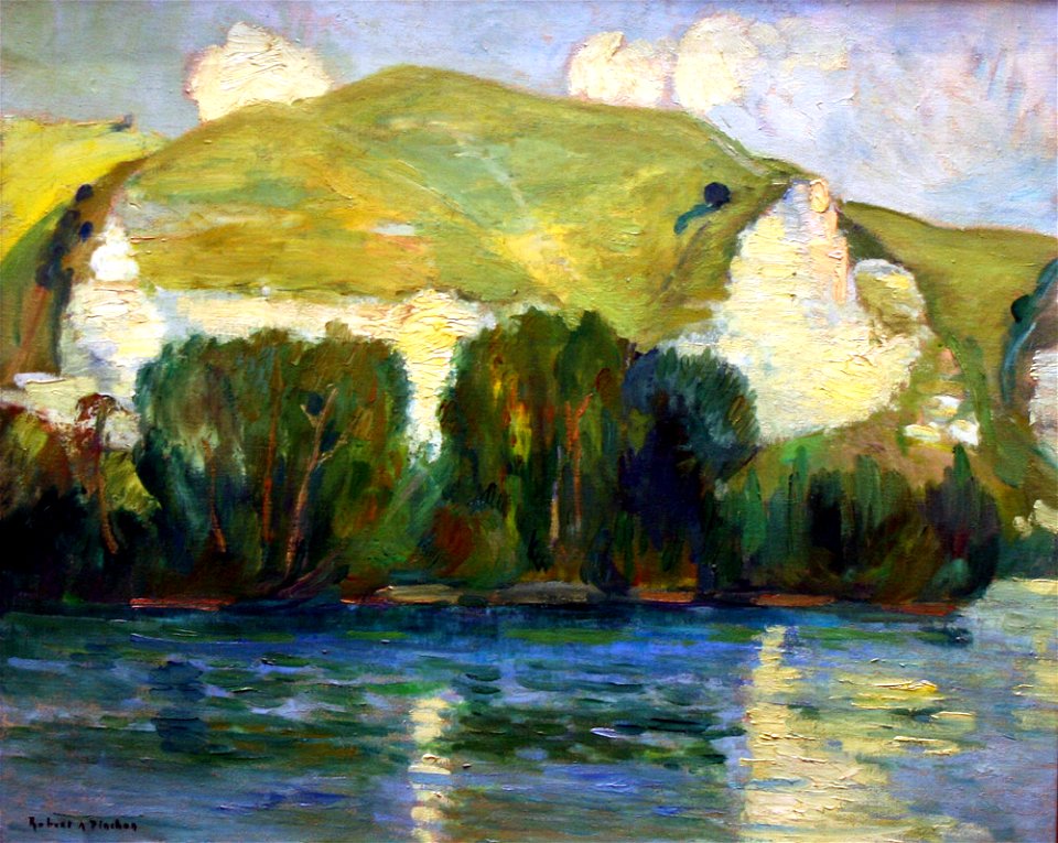 Robert Antoine Pinchon, Falaises de Belbeuf, oil on canvas, 50 x 61 cm