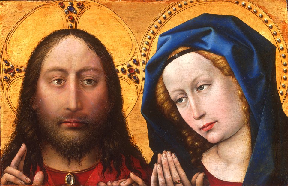 Robert Campin, also called the Master of Flémalle, Netherlandish (active Tournai), first documented 1406, died 1444 - Christ and the Virgin - Google Art Project
