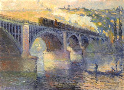 Robert Antoine Pinchon, Le Pont aux Anglais, soleil couchant, 1905, oil on canvas, 54 x 73 cm, Musée des Beaux-Arts de Rouen