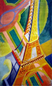 Robert Delaunay, 1926, Tour Eiffel, oil on canvas, 169 × 86 cm, Musée d'Art Moderne de la ville de Paris. Free illustration for personal and commercial use.