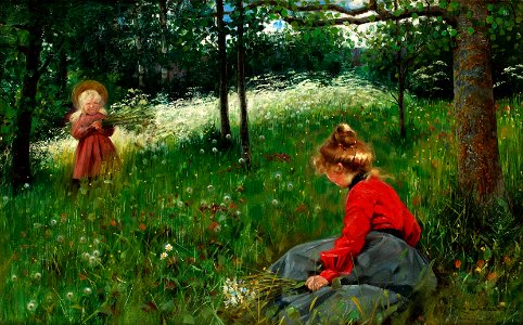 Robert Lundberg - Flickor på Jämtländsk sommaräng