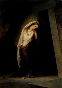 Robert Wilhelm Ekman - Mary Magdalene by the Grave of Christ. Free illustration for personal and commercial use.
