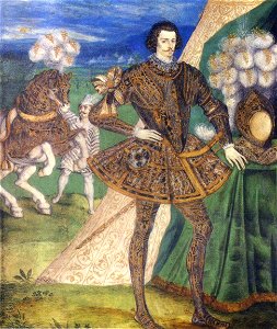 Robert Devereux Earl of Essex in Armour attr Hilliard