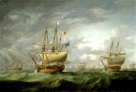 Robert Dodd (1748-1815) - Loss of HMS 'Ramillies', September 1782, Before the Storm Breaks - BHC2212 - Royal Museums Greenwich