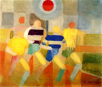 Robert Delaunay - Runners - 1920 - Private collection. Free illustration for personal and commercial use.