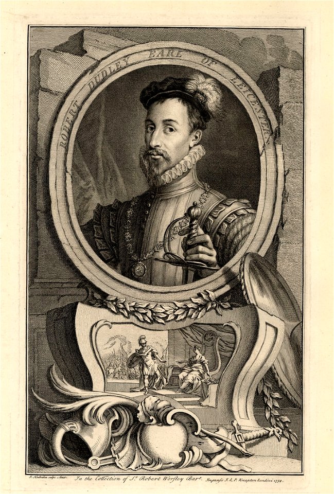 Robert Dudley Earl of Leicester by Houbraken 1738