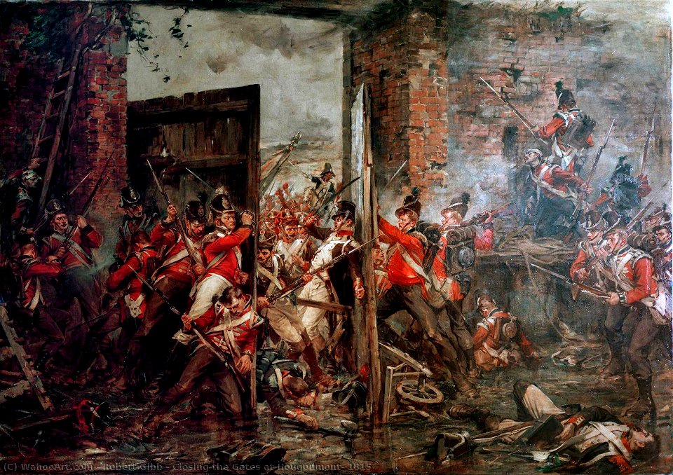 Robert Gibb. Closing the Gates at Hougoumont 1815