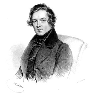 Robert Schumann 1839. Free illustration for personal and commercial use.