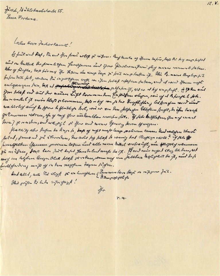 Robert Musil an Viktor Zuckerkandl 1938-08-12
