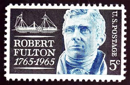 Robert Fulton Issue 1965-5c. Free illustration for personal and commercial use.