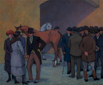 Robert Polhill Bevan - A Morning at Tattersall's - Google Art Project. Free illustration for personal and commercial use.