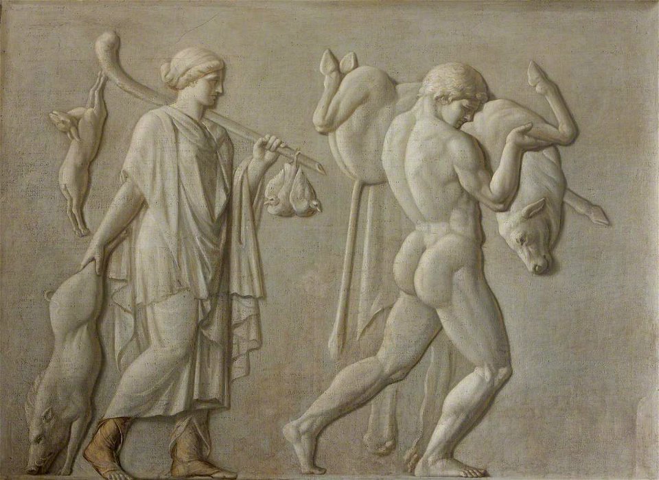 Robert Fagan (1761-1816) - Autumn (or Winter) and Theseus (or Hercules) Carrying a Bull - 609082 - National Trust