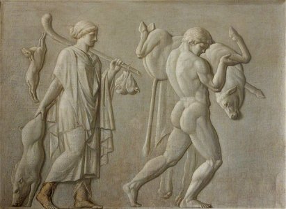 Robert Fagan (1761-1816) - Autumn (or Winter) and Theseus (or Hercules) Carrying a Bull - 609082 - National Trust