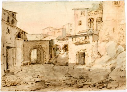 Robert Wilhelm Ekman - Italialaisen kaupungin katu - A I 457-206 - Finnish National Gallery