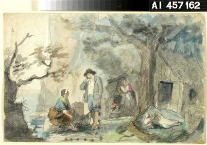 Robert Wilhelm Ekman - Landscape with People - A I 457-162 - Finnish National Gallery