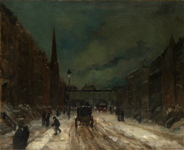 Robert Henri - Street Scene with Snow (57th Street, NYC.) - 1947.185 - Yale University Art Gallery