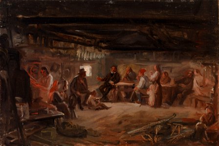 Robert Wilhelm Ekman - Pentti Lyytinen lukee runojaan, luonnos - A II 990-15 - Finnish National Gallery
