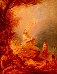Robert Wilhelm Ekman - Väinämöinen Playing the Kantele, sketch - A II 990-11 - Finnish National Gallery