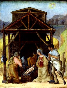 Ercole de' Roberti - The Adoration of the Shepherds (National Gallery, London). Free illustration for personal and commercial use.