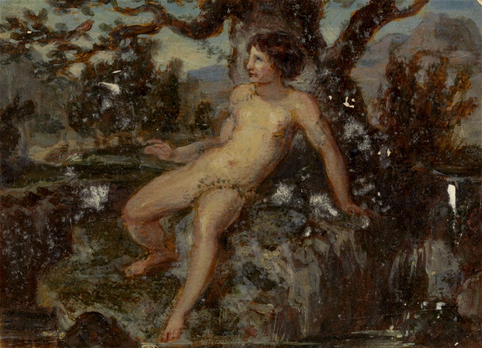 Robert Smirke - Figure Study of a Nude Woman in a Wooded Landscape - B1977.14.3561 - Yale Center for British Art