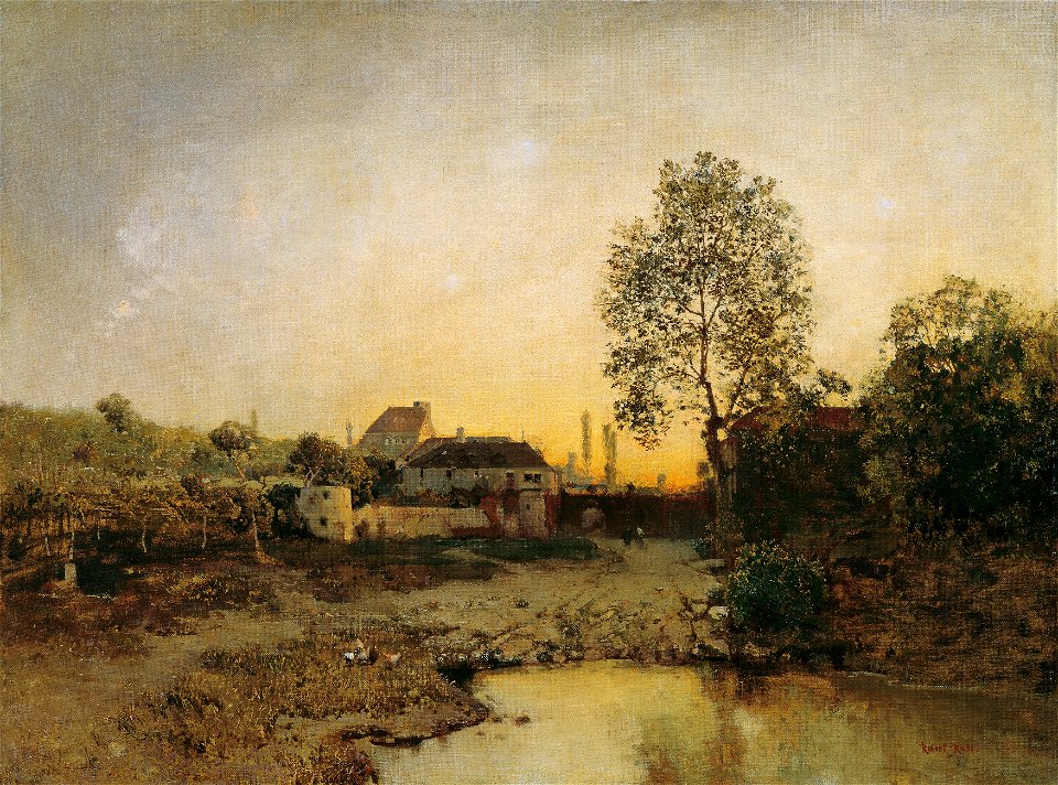 Robert Russ - Landschaft mit Weiher und Gehöften - 5043 - Österreichische Galerie Belvedere
