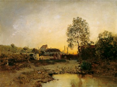 Robert Russ - Landschaft mit Weiher und Gehöften - 5043 - Österreichische Galerie Belvedere